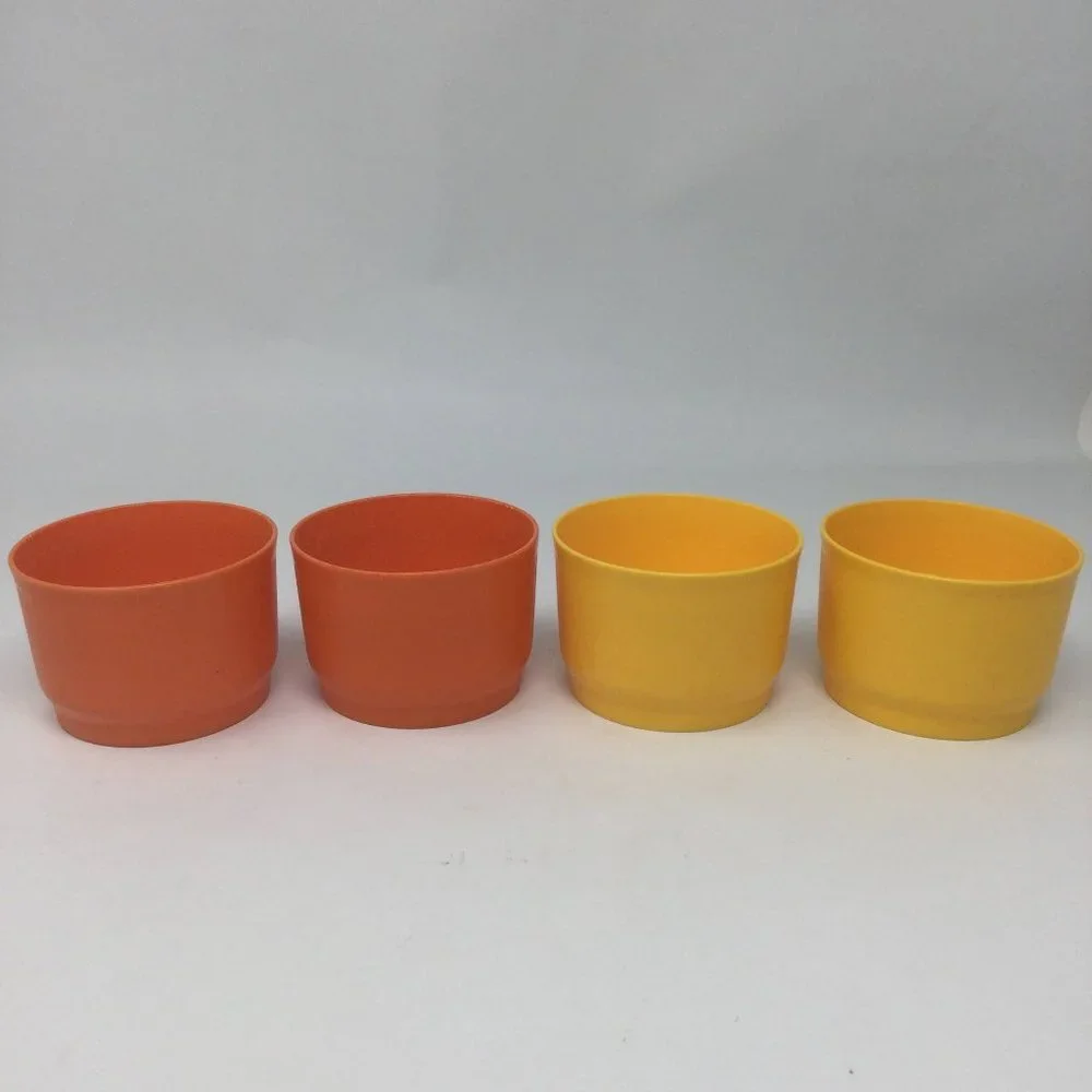 Vintage Tupperware Snack Cups 2 Orange 2 Yellow